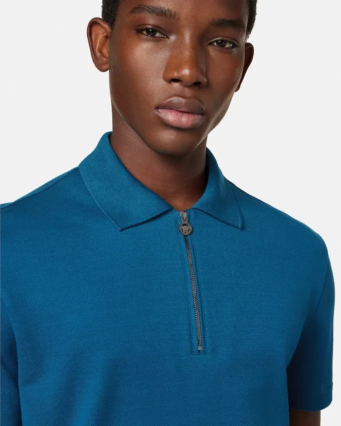 Embroidered Cotton-Piqué Half-Zip Polo Embroidered Cotton-Piqué Half-Zip Polo