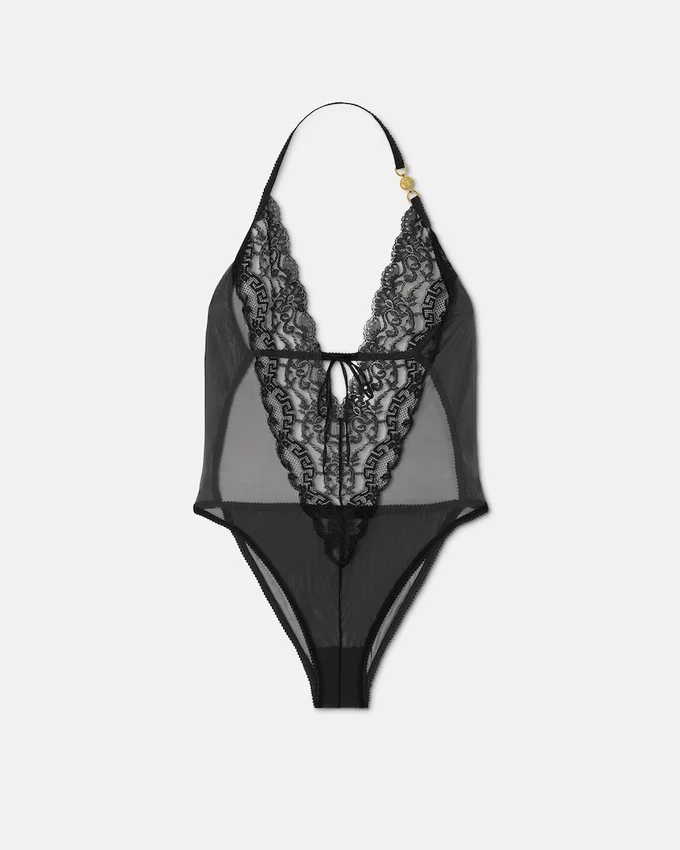 Embroidered Lace-Trim Bodysuit Embroidered Lace-Trim Bodysuit