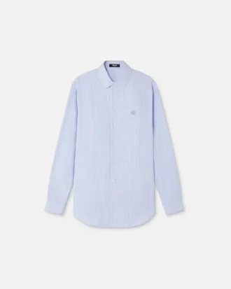 Embroidered Medusa Striped Shirt