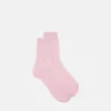 Embroidered Ribbed Cotton Socks