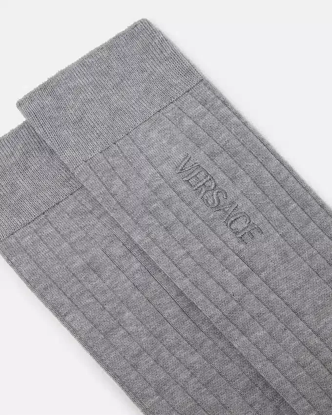 Embroidered Ribbed Cotton Socks Embroidered Ribbed Cotton Socks