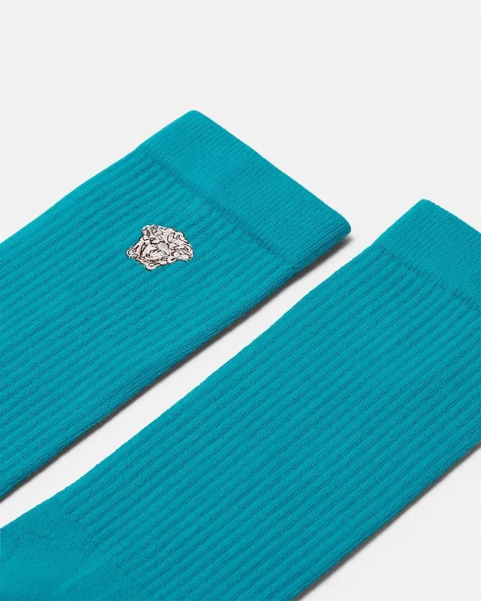 Embroidered Ribbed Cotton Socks Embroidered Ribbed Cotton Socks
