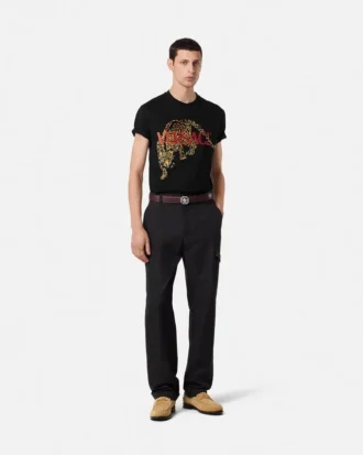 Embroidered Versace Leopard T-Shirt Embroidered Versace Leopard T-Shirt