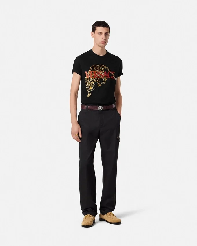 Embroidered Versace Leopard T-Shirt Embroidered Versace Leopard T-Shirt