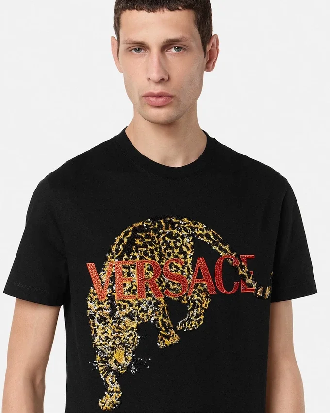 Embroidered Versace Leopard T-Shirt Embroidered Versace Leopard T-Shirt