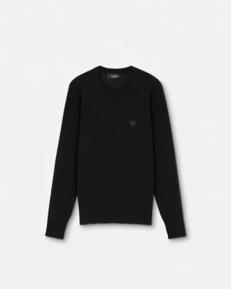 Embroidered Wool-Blend Knit Sweater