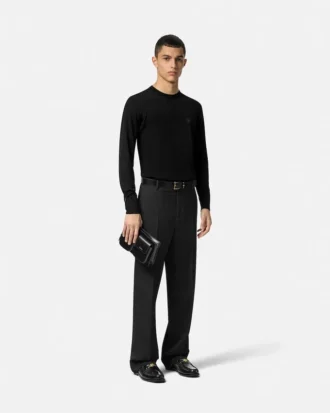 Embroidered Wool-Blend Knit Sweater