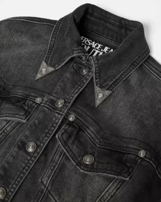 Floral V-Emblem Denim Jacket