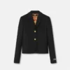 Gabardine Crop Boxy Blazer Gabardine Crop Boxy Blazer