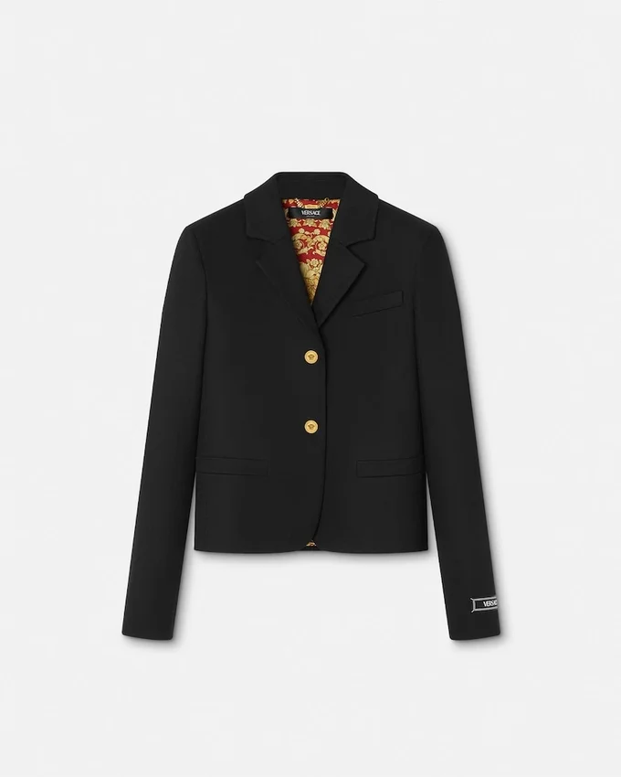 Gabardine Crop Boxy Blazer Gabardine Crop Boxy Blazer