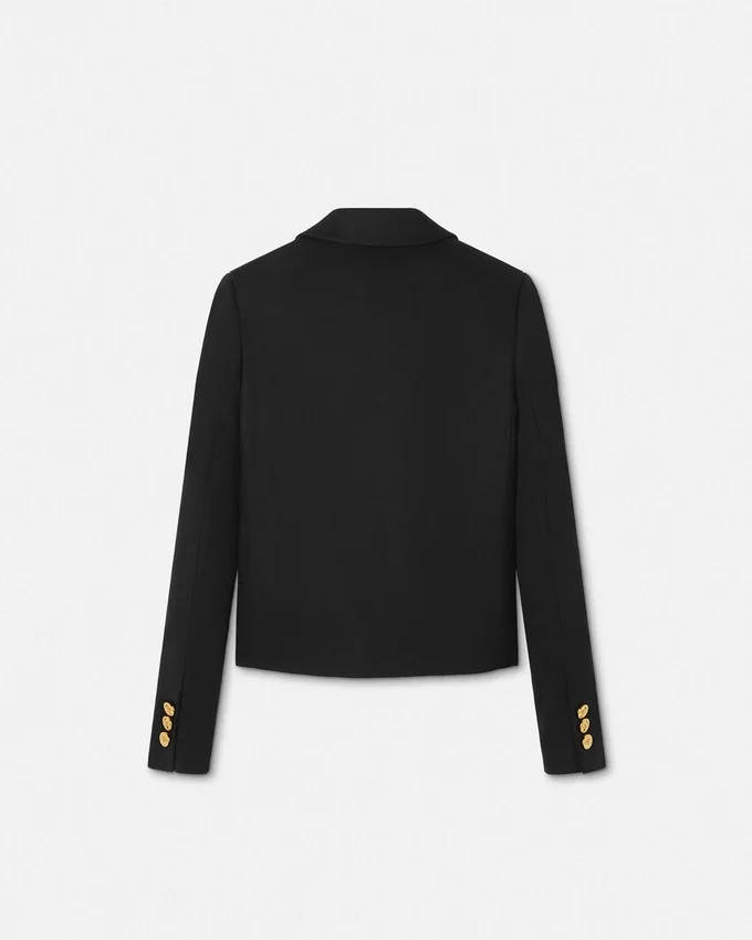 Gabardine Crop Boxy Blazer Gabardine Crop Boxy Blazer