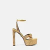 Gianni Ribbon Embellished Satin Sandals 140 mm Gianni Ribbon Embellished Satin Sandals 140 mm