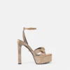 Gianni Ribbon Embellished Satin Sandals 140 mm Gianni Ribbon Embellished Satin Sandals 140 mm
