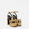 Gianni Ribbon Embellished Satin Sandals 140 mm Gianni Ribbon Embellished Satin Sandals 140 mm