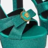 Gianni Ribbon Embellished Satin Sandals 140 mm Gianni Ribbon Embellished Satin Sandals 140 mm