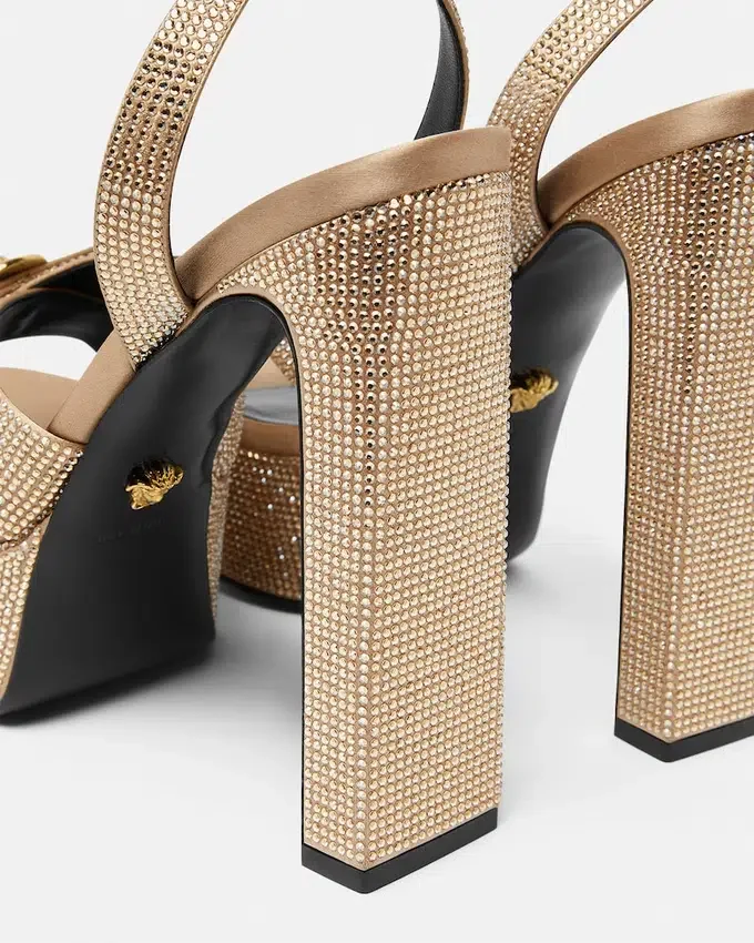 Gianni Ribbon Embellished Satin Sandals 140 mm Gianni Ribbon Embellished Satin Sandals 140 mm