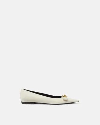 Gianni Ribbon Leather Ballerinas