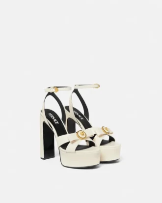 Gianni Ribbon Leather Sandals 140 mm