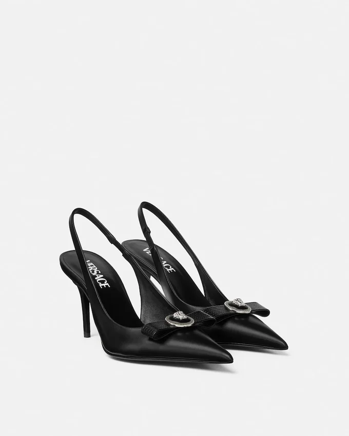 Gianni Ribbon Leather Slingbacks 85 mm Gianni Ribbon Leather Slingbacks 85 mm
