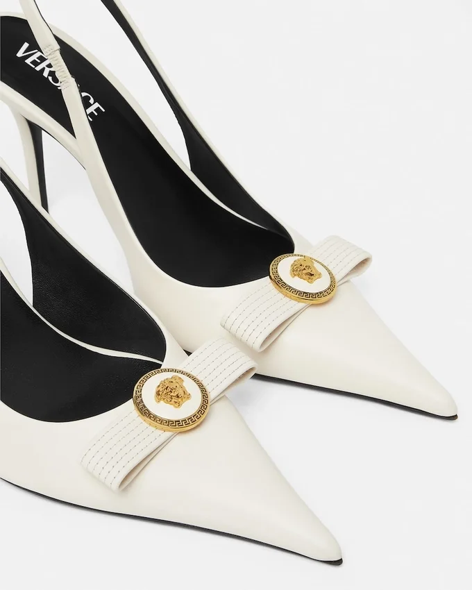 Gianni Ribbon Leather Slingbacks 85 mm Gianni Ribbon Leather Slingbacks 85 mm