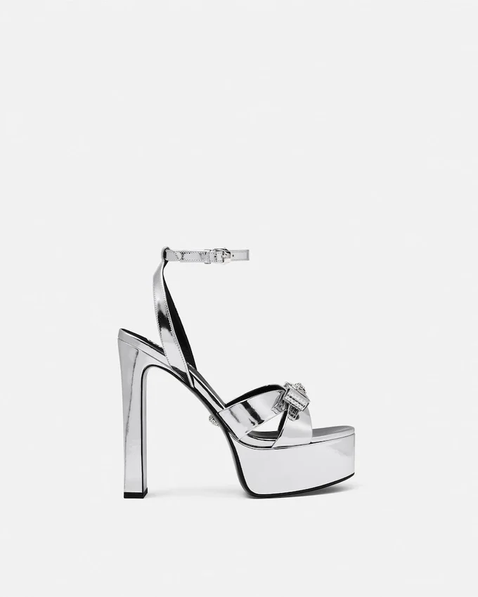 Gianni Ribbon Metallic Sandals 140 mm Gianni Ribbon Metallic Sandals 140 mm