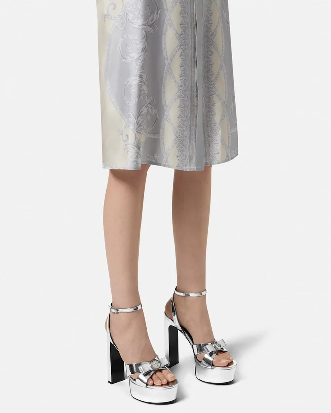 Gianni Ribbon Metallic Sandals 140 mm Gianni Ribbon Metallic Sandals 140 mm