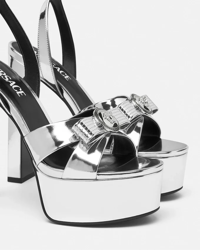 Gianni Ribbon Metallic Sandals 140 mm Gianni Ribbon Metallic Sandals 140 mm