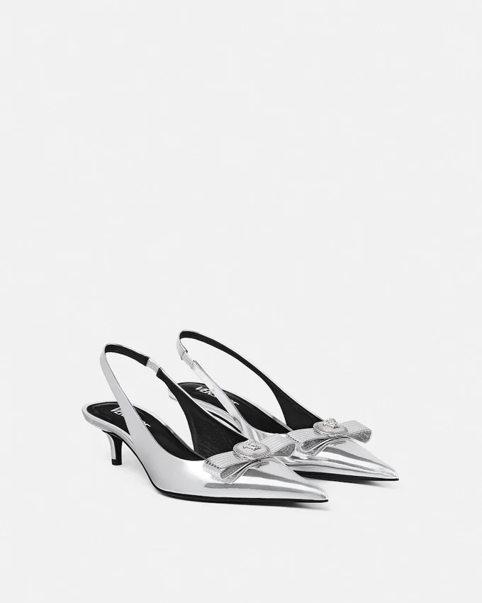 Gianni Ribbon Metallic Slingbacks 45 mm Gianni Ribbon Metallic Slingbacks 45 mm