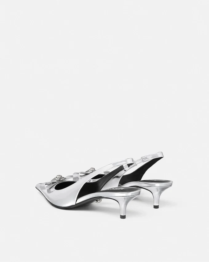 Gianni Ribbon Metallic Slingbacks 45 mm Gianni Ribbon Metallic Slingbacks 45 mm