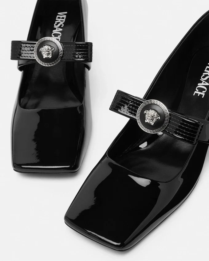 Gianni Ribbon Patent Block Pumps 55 mm Gianni Ribbon Patent Block Pumps 55 mm