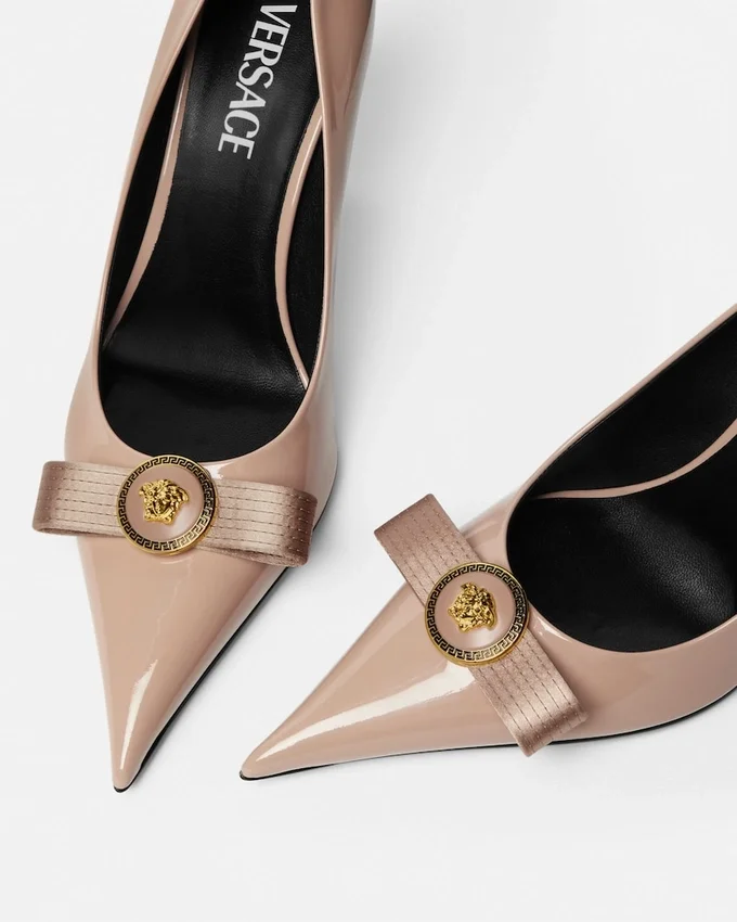 Gianni Ribbon Patent Pumps 85 mm Gianni Ribbon Patent Pumps 85 mm