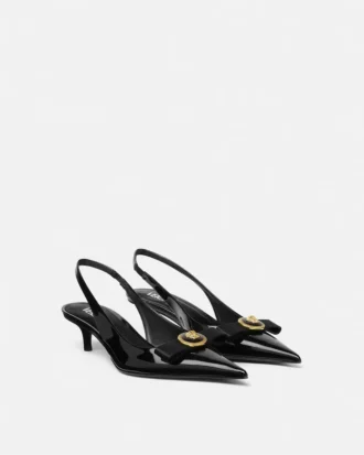 Gianni Ribbon Patent Slingbacks 45 mm