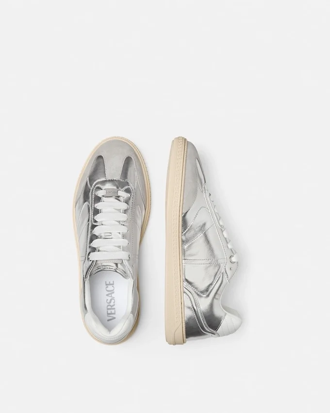 Greca Court Metallic Sneakers Greca Court Metallic Sneakers