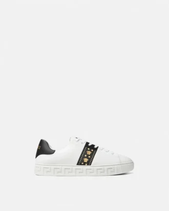 Greca Embellished Nylon Sneakers