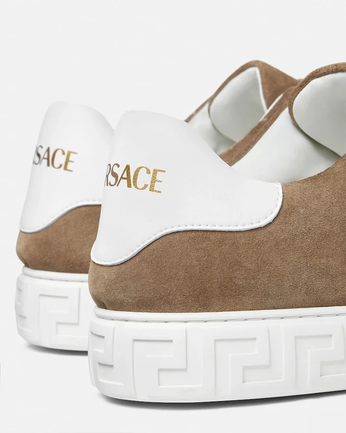 Greca Embellished Suede Sneakers Greca Embellished Suede Sneakers