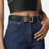 Greca Goddess Leather Belt 3 cm