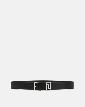Greca Leather Belt 3 cm