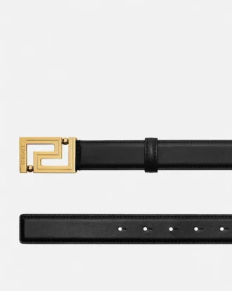 Greca Leather Belt 3 cm