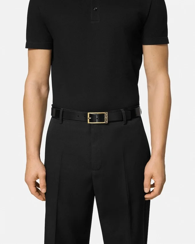 Greca Leather Belt 3 cm Greca Leather Belt 3 cm