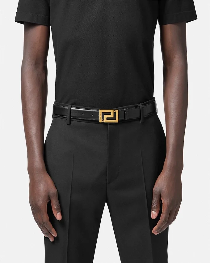 Greca Leather Belt 3 cm Greca Leather Belt 3 cm