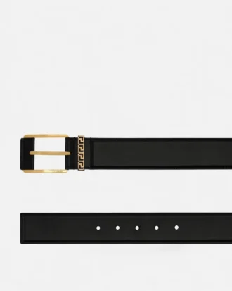 Greca Leather Belt  4 cm