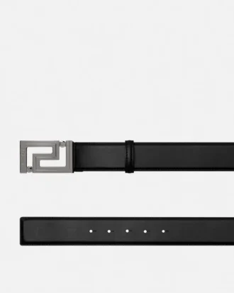 Greca Leather Belt  4 cm