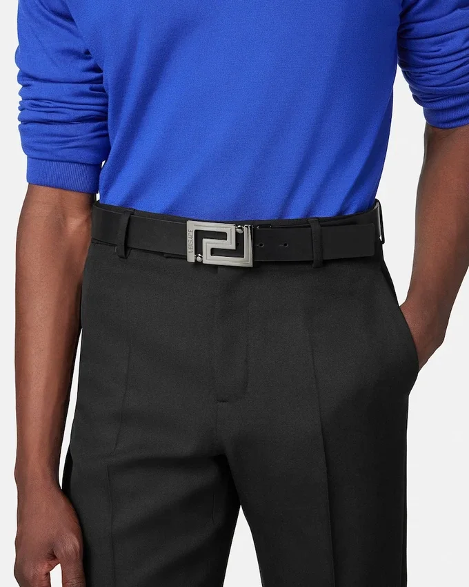 Greca Leather Reversible Belt 3.5 cm Greca Leather Reversible Belt 3.5 cm