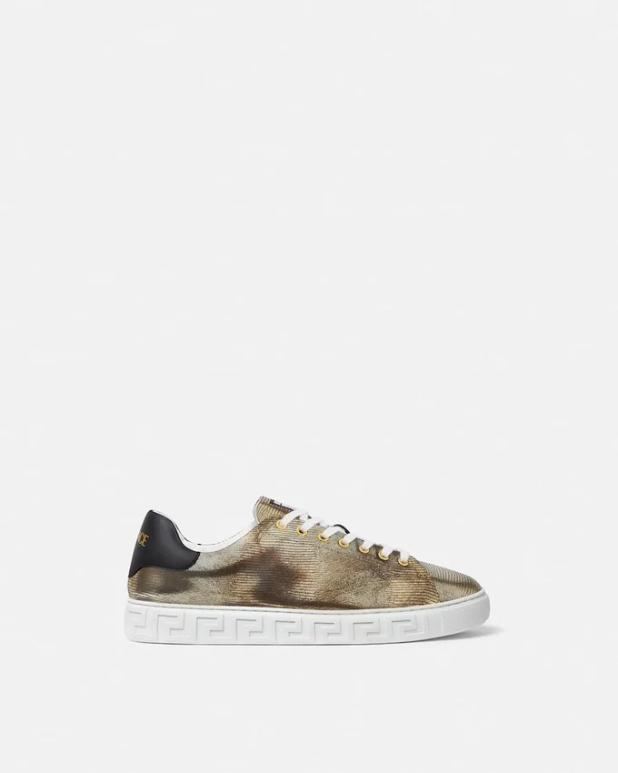 Greca Lizard-Effect Sneakers Greca Lizard-Effect Sneakers