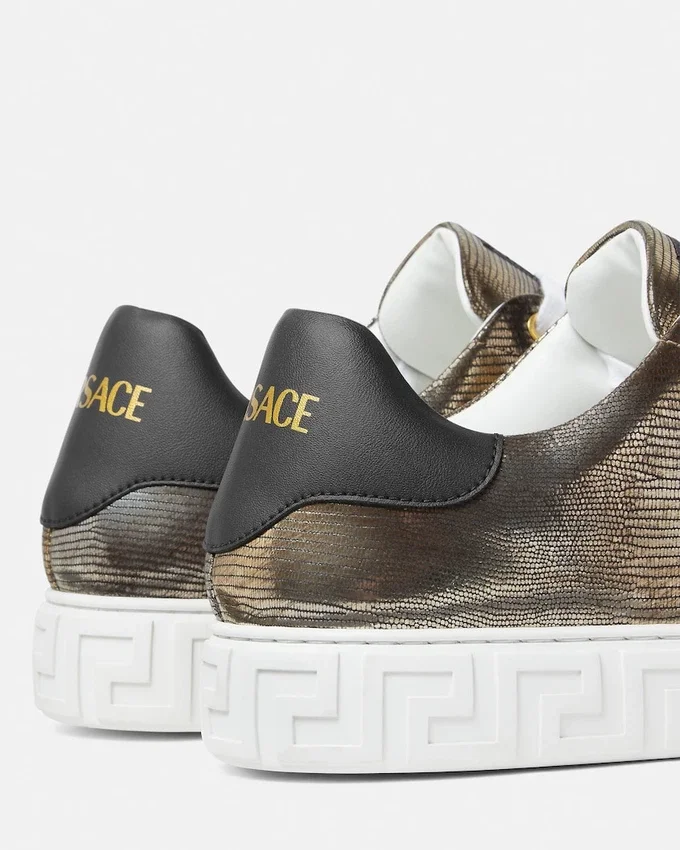 Greca Lizard-Effect Sneakers Greca Lizard-Effect Sneakers