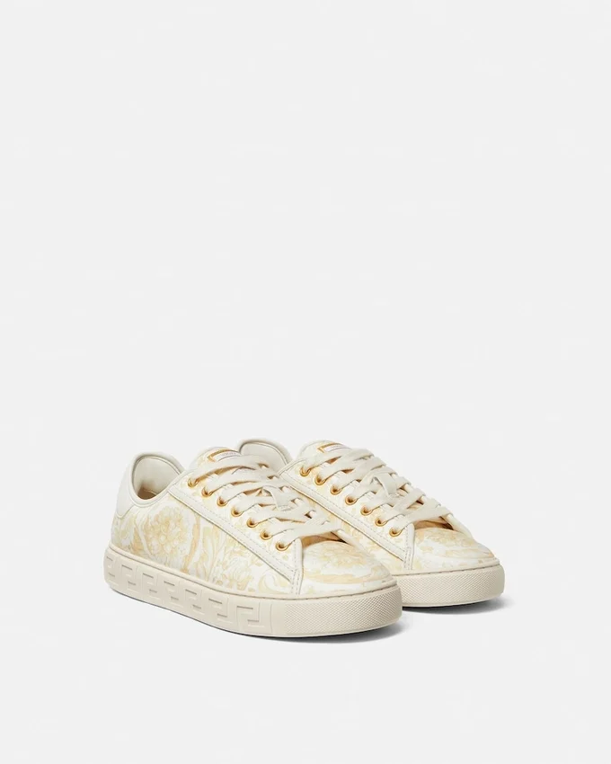 Greca Printed Canvas Sneakers Greca Printed Canvas Sneakers