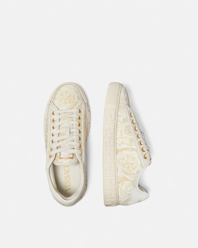 Greca Printed Canvas Sneakers Greca Printed Canvas Sneakers