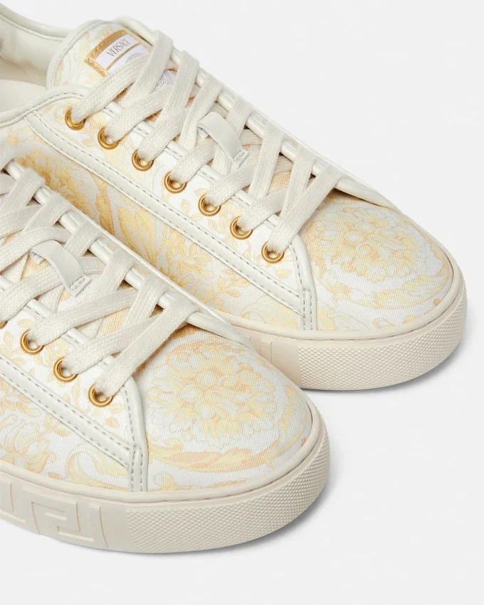 Greca Printed Canvas Sneakers Greca Printed Canvas Sneakers