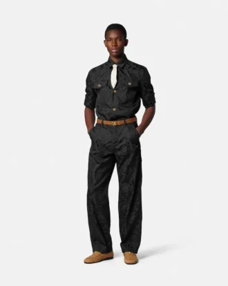 Jacquard Cotton Carpenter Pants