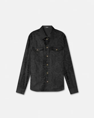 Jacquard Cotton-Poplin Shirt